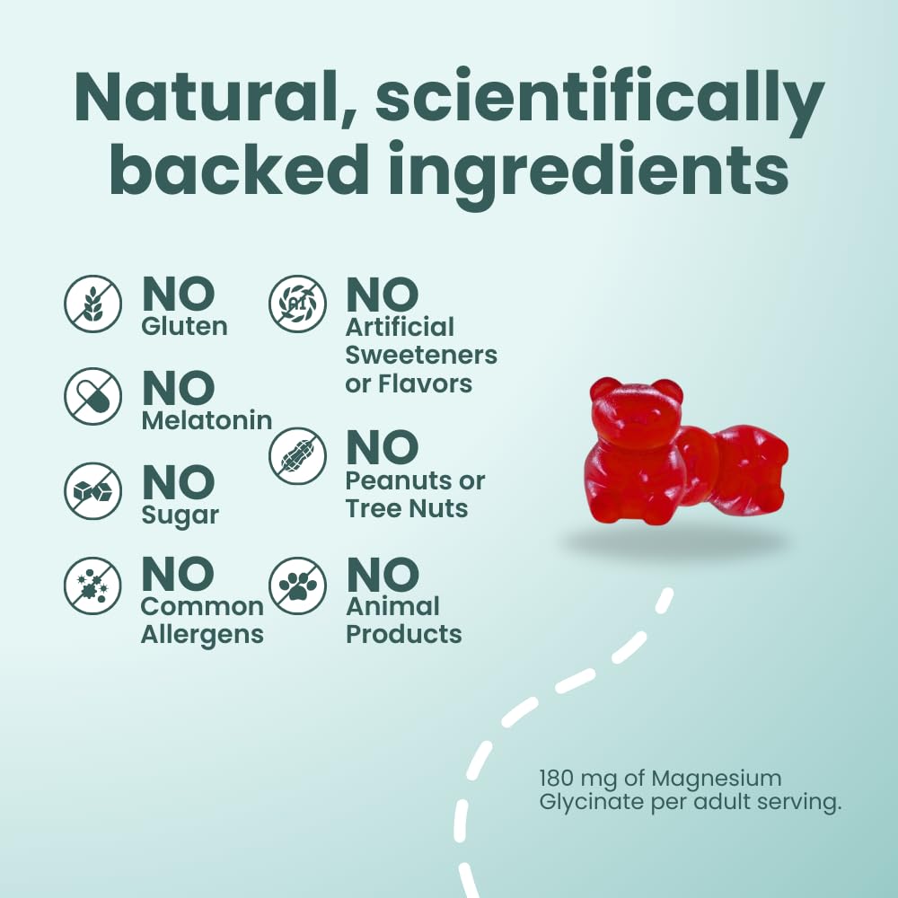 GLOWCO Magnesium Glycinate Sleep Gummies 200g close-up of gummies