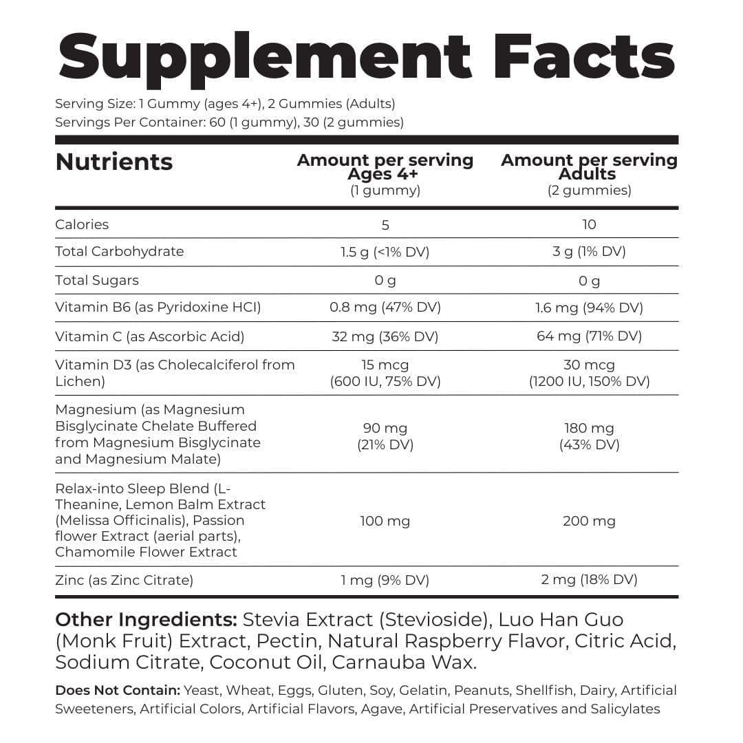 GLOWCO Sleep Gummies side view with dosage information