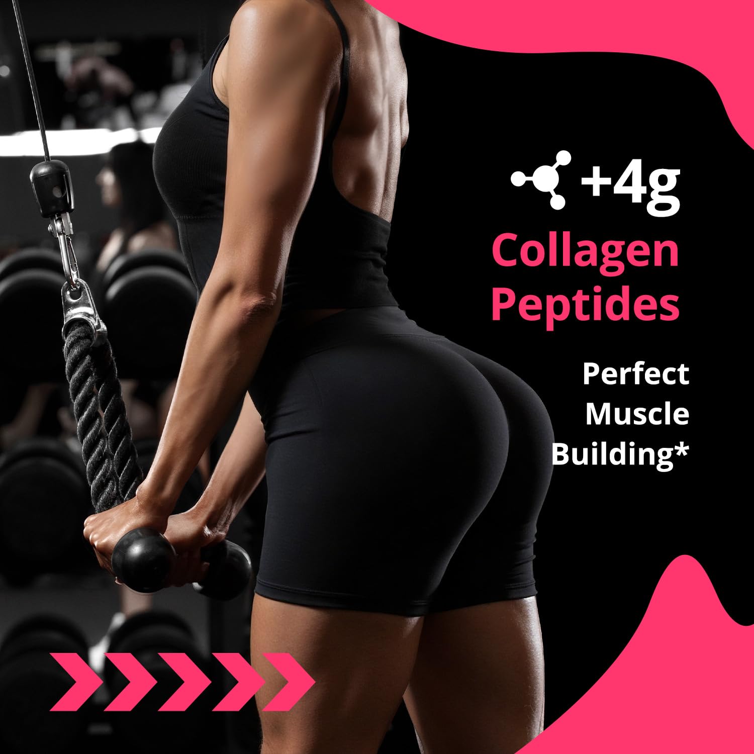 GlowEver Creatine for Women 5000mg back view with nutritional information
