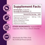 GlowTrue Magnesium Spectrum 5 Complex 500mg capsules close-up of ingredients