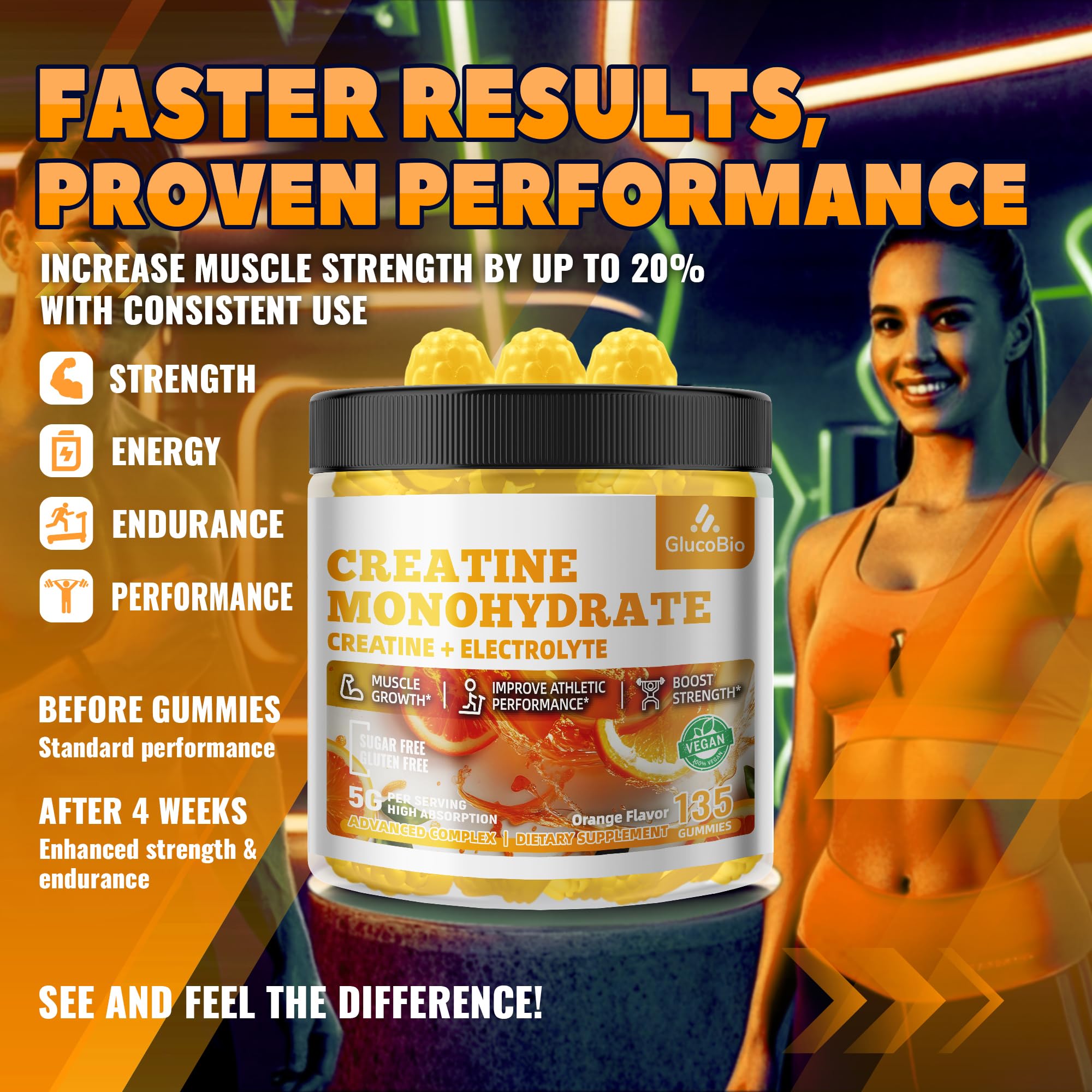 GlucoBio Creatine Monohydrate Gummies in a lifestyle setting