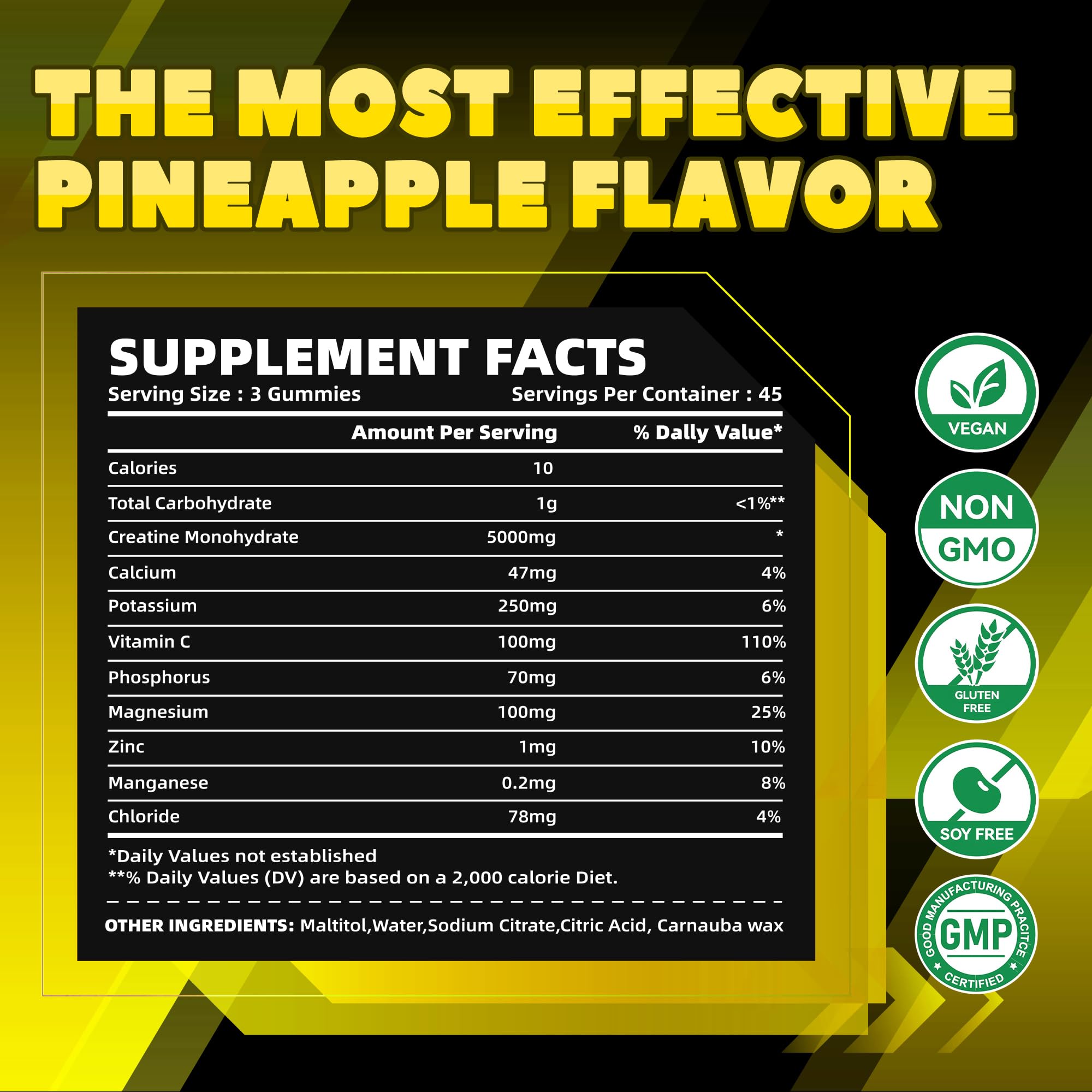 GlucoBio Creatine Monohydrate Gummies nutritional information