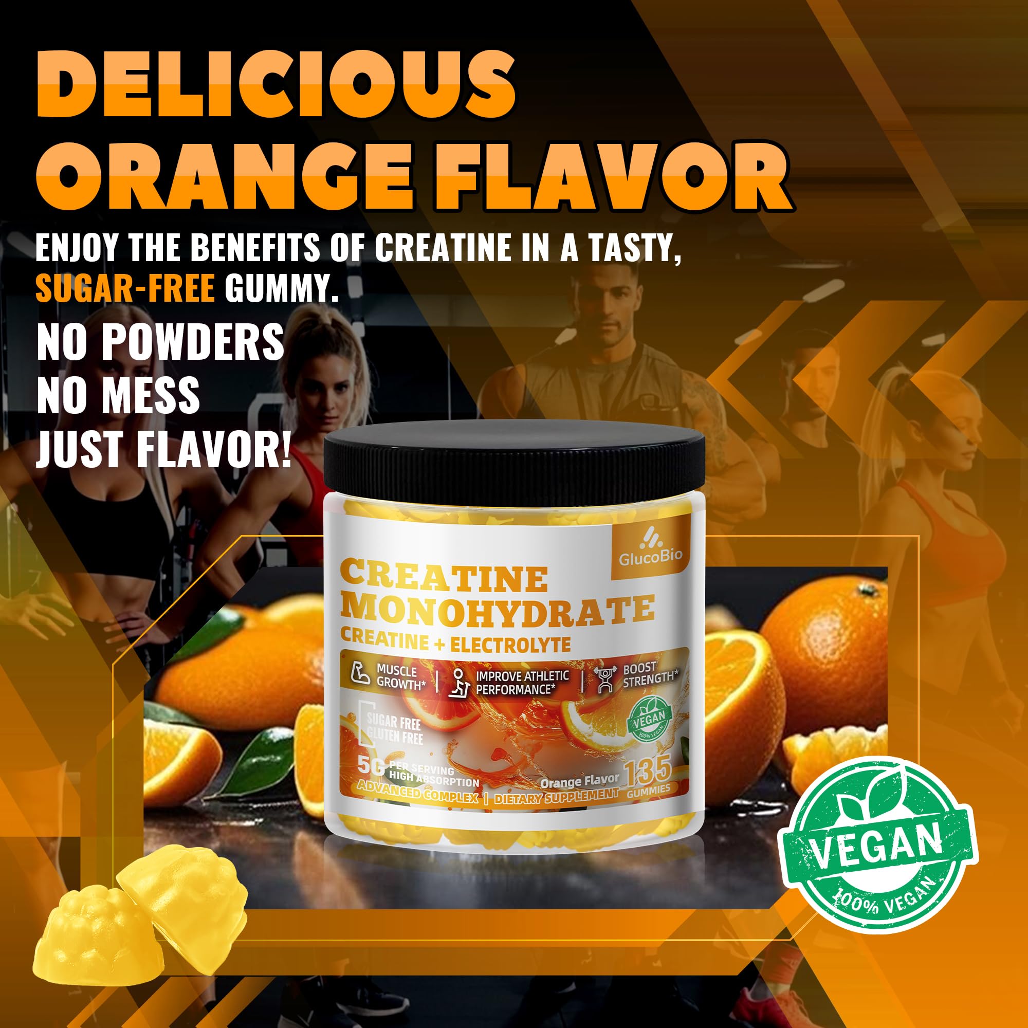 GlucoBio Creatine Monohydrate Gummies nutritional information