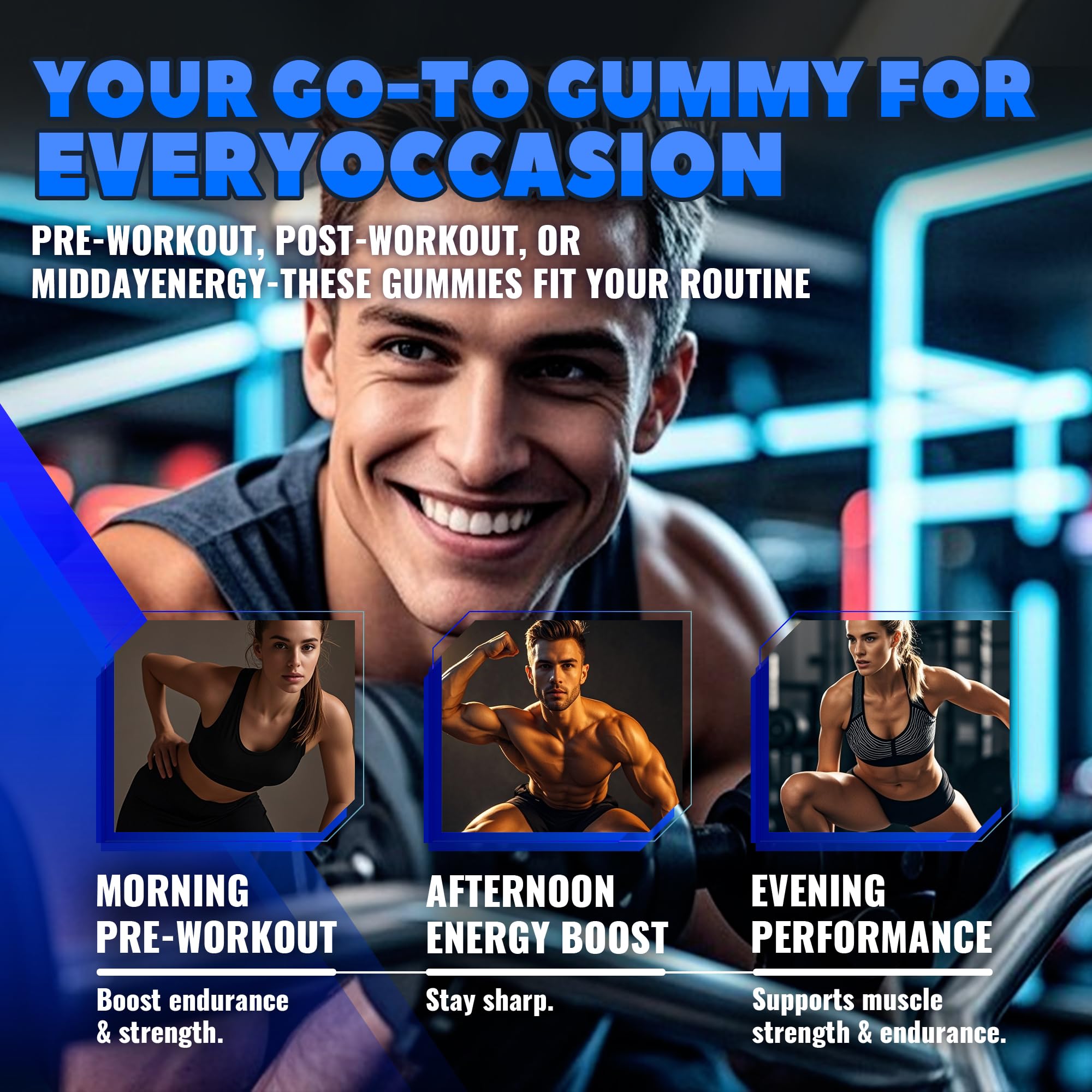 GlucoBio Creatine Monohydrate Gummies on a table