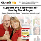 Glucocil Blood Sugar Support Softgels side view showing dosage information