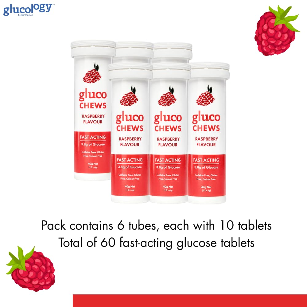 Glucology Glucochews Raspberry pack in a gym bag