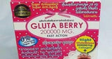 Gluta Berry Drink Punch sachet in a hand for size reference