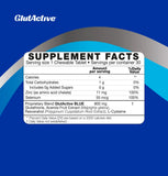 GlutActive Blue chewable supplement cherry flavour side view