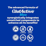 GlutActive Blue chewable supplement cherry flavour tablet close-up