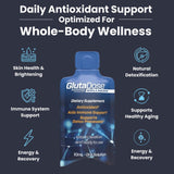 GlutaDose blended vitamin and mineral supplement bottle side view