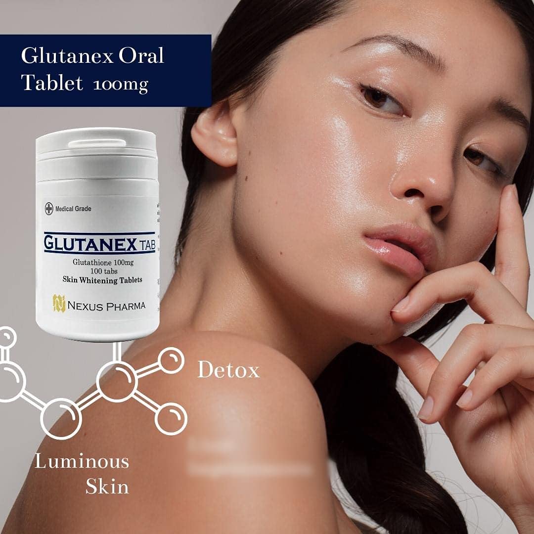 Glutanex Glutathione Tablets 100mg bottle side view
