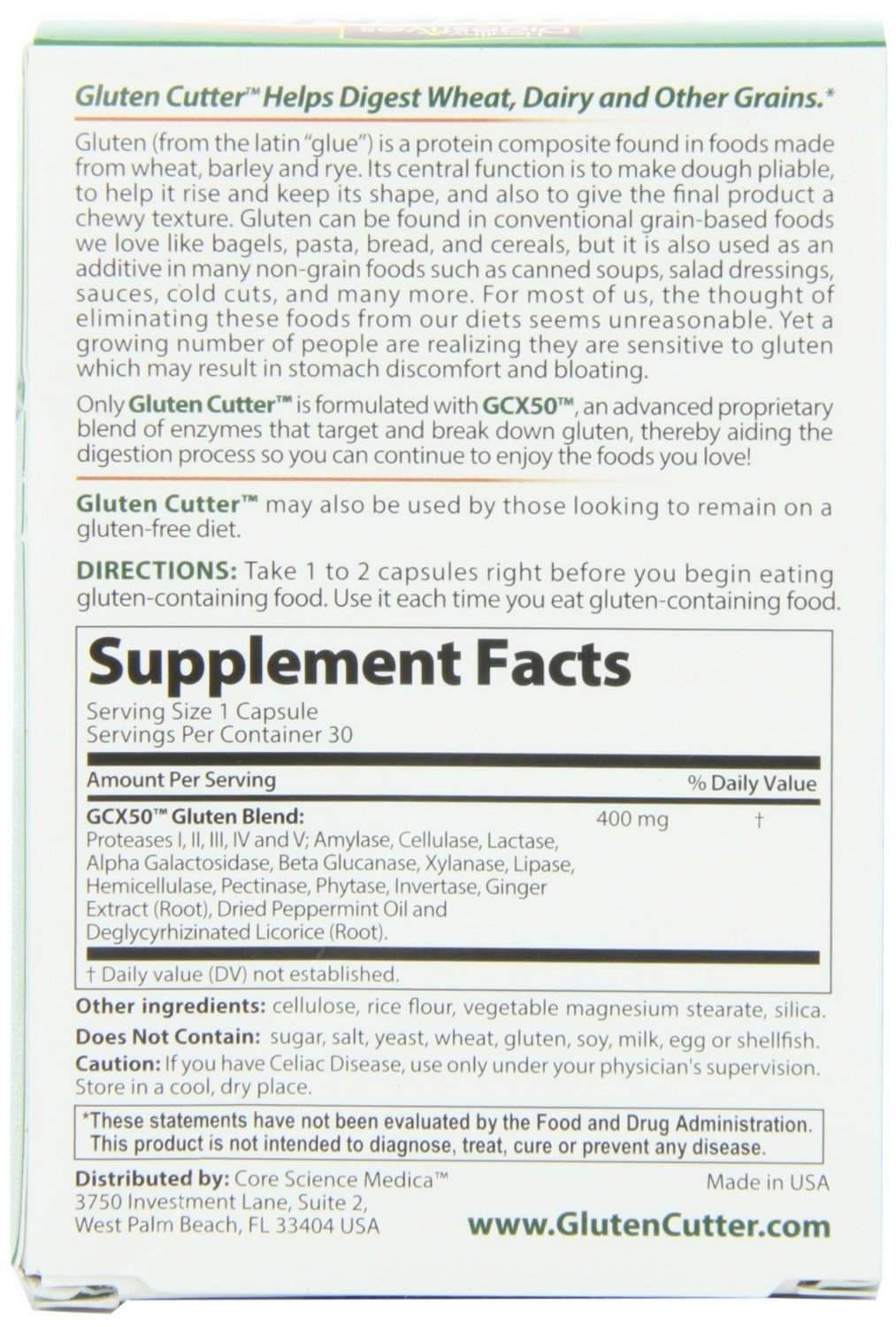 Gluten Cutter Multi-Enzyme Supplement packaging and capsules