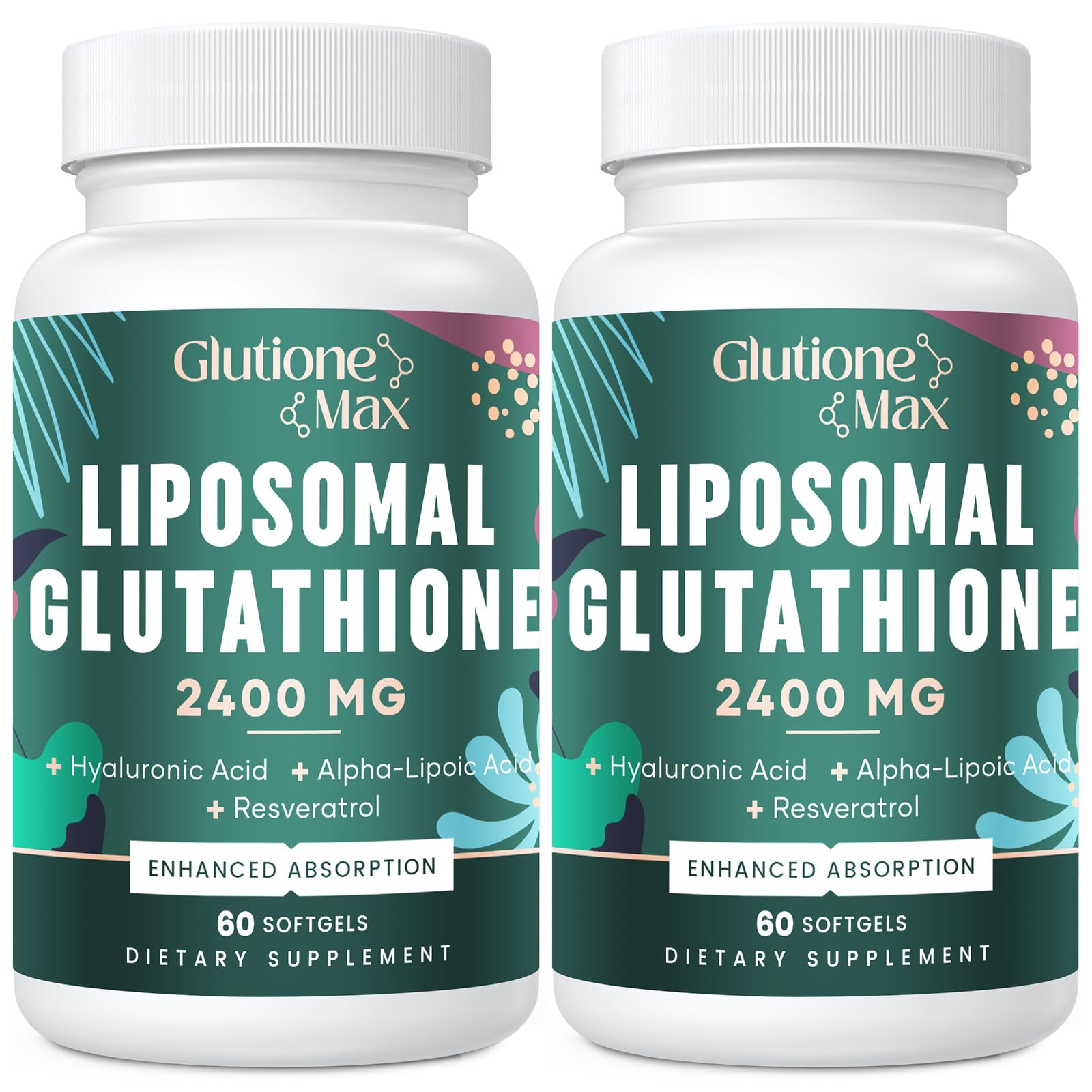 GlutioneMax Liposomal Glutathione Supplement 2400mg front view