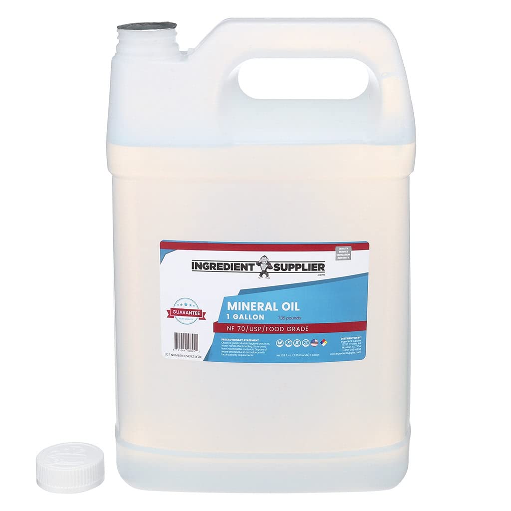 Glycerin Supplier Mineral Oil 1 Gallon jug label close-up
