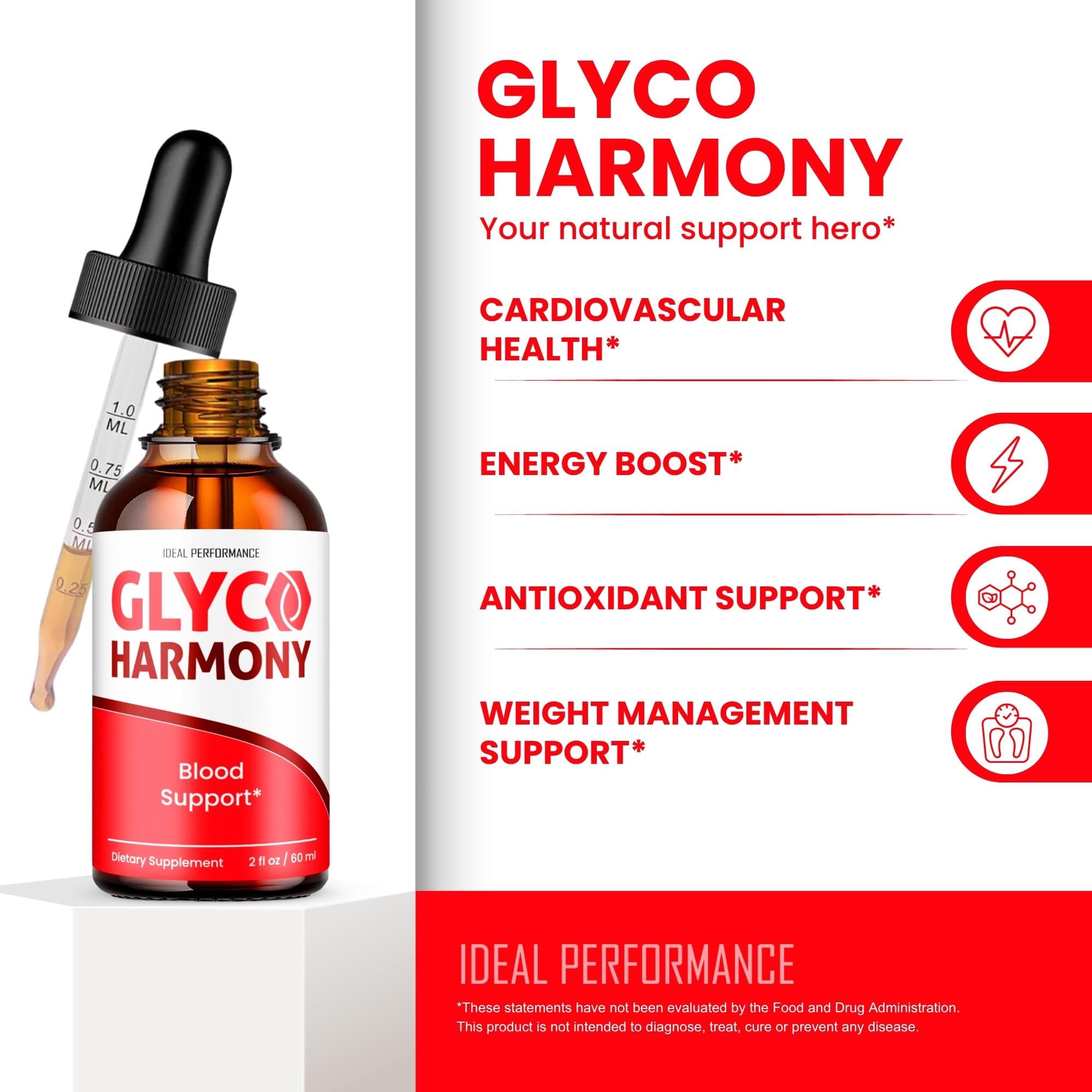 Glyco Harmony Drops bottle on a wooden table