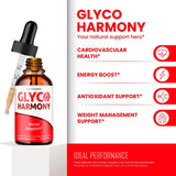 Glyco Harmony Drops bottle on a wooden table