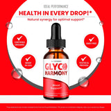 Glyco Harmony Drops displayed with fresh fruits
