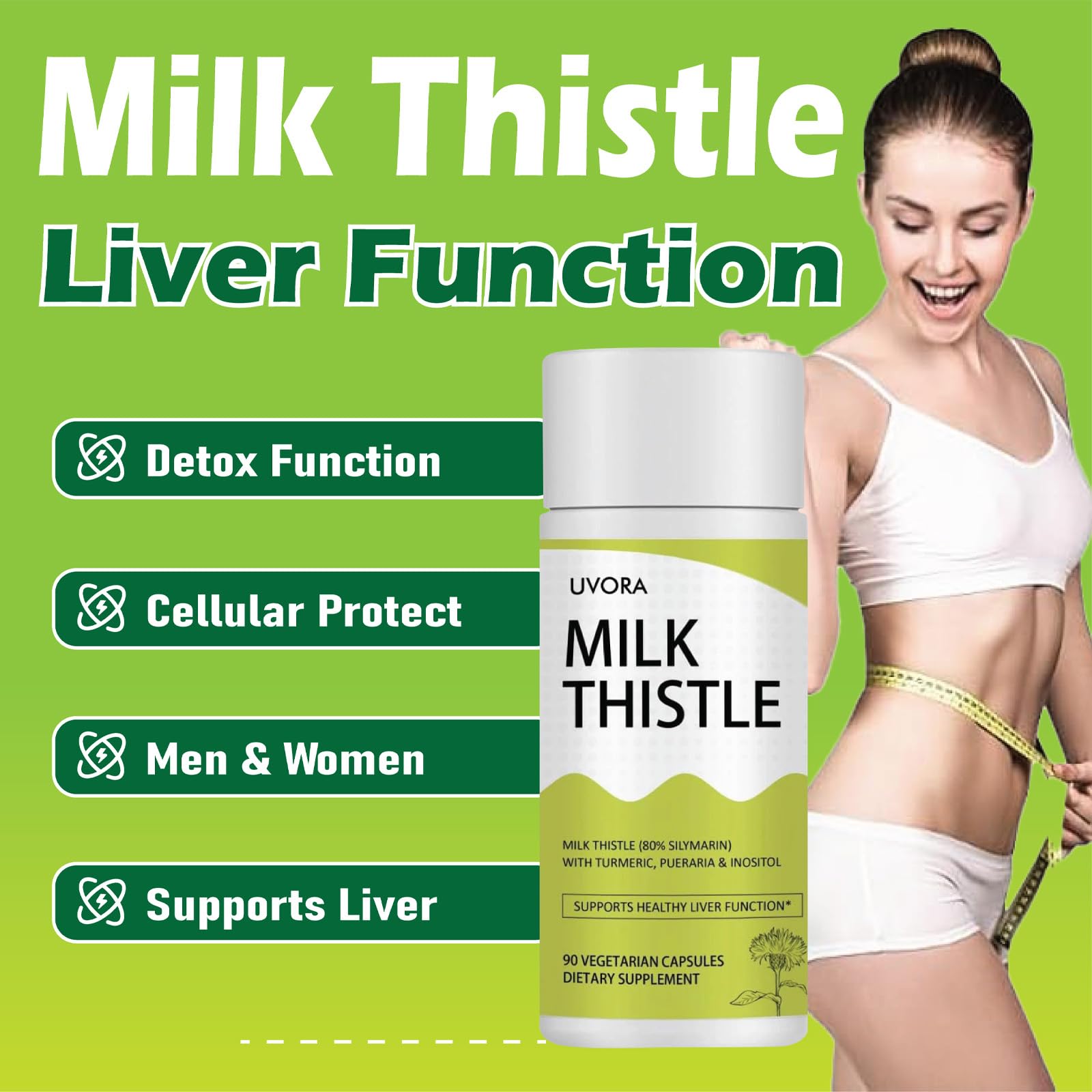 gmpdose Milk Thistle Extract 300mg Capsules side view