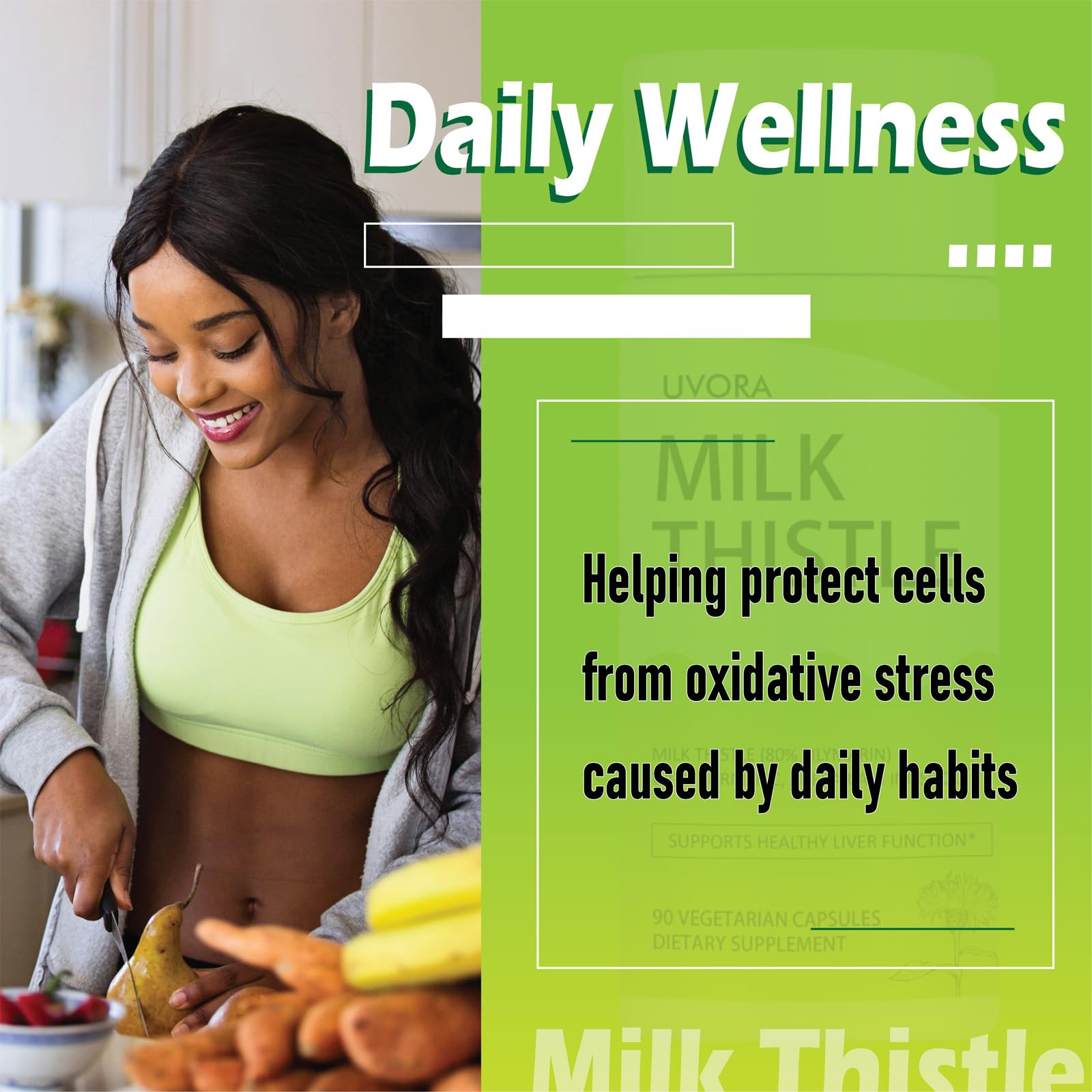 gmpdose Milk Thistle Extract 300mg Capsules with measuring spoon