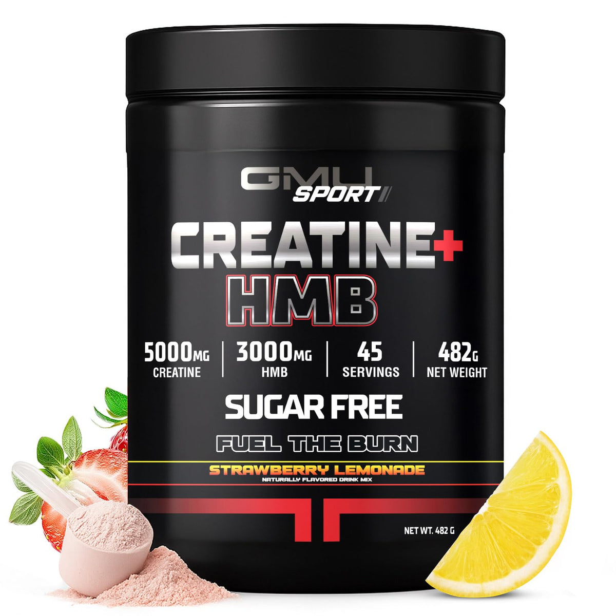 GMU SPORT Creatine Monohydrate 45 servings watermelon flavour front view