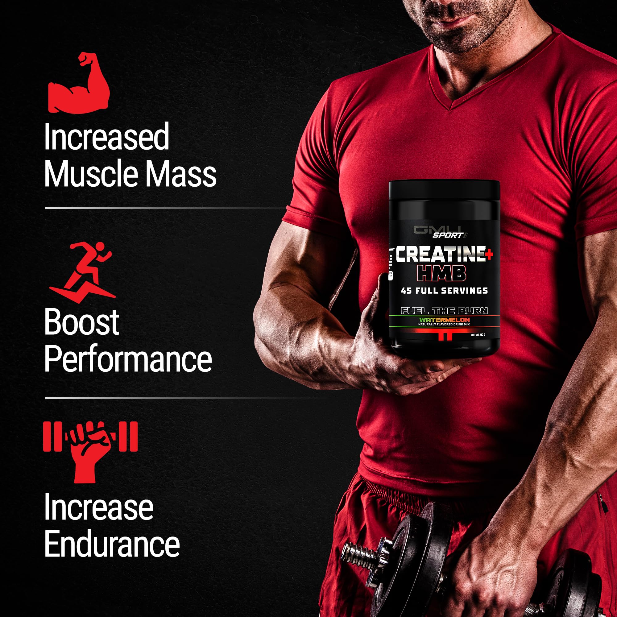 GMU SPORT Creatine Monohydrate being mixed in a shaker