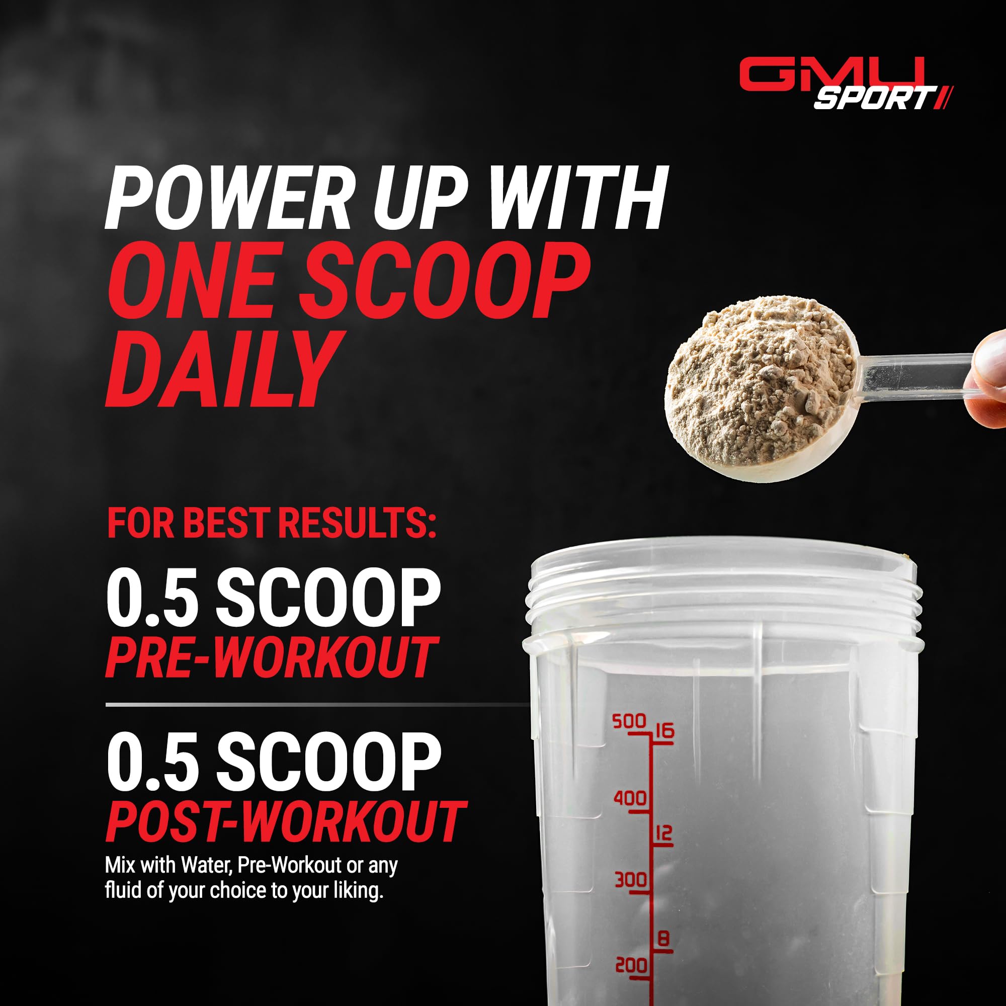 GMU SPORT Creatine Monohydrate watermelon flavour scoop