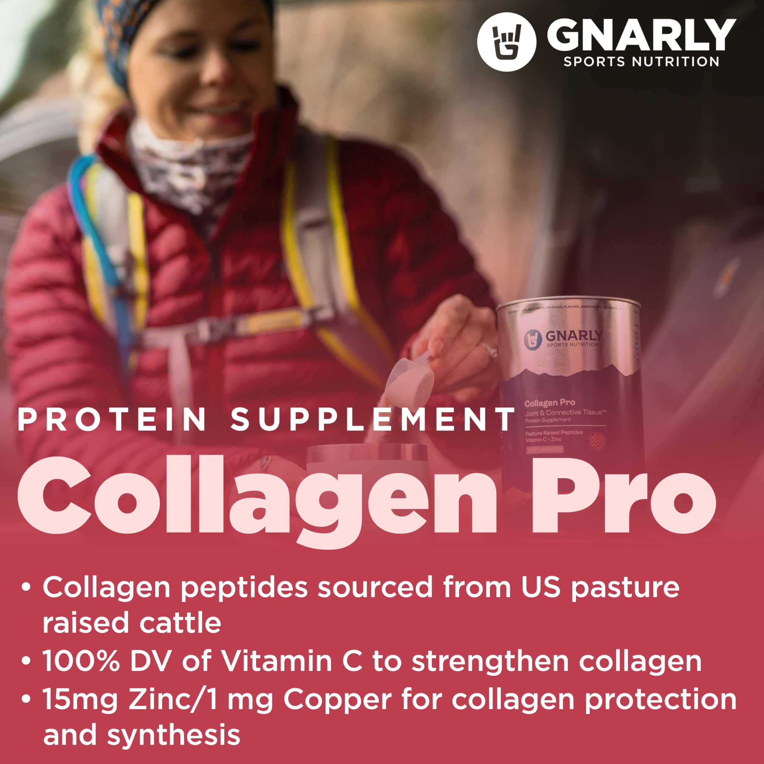 Gnarly Nutrition Collagen Pro 455g mixed in a glass