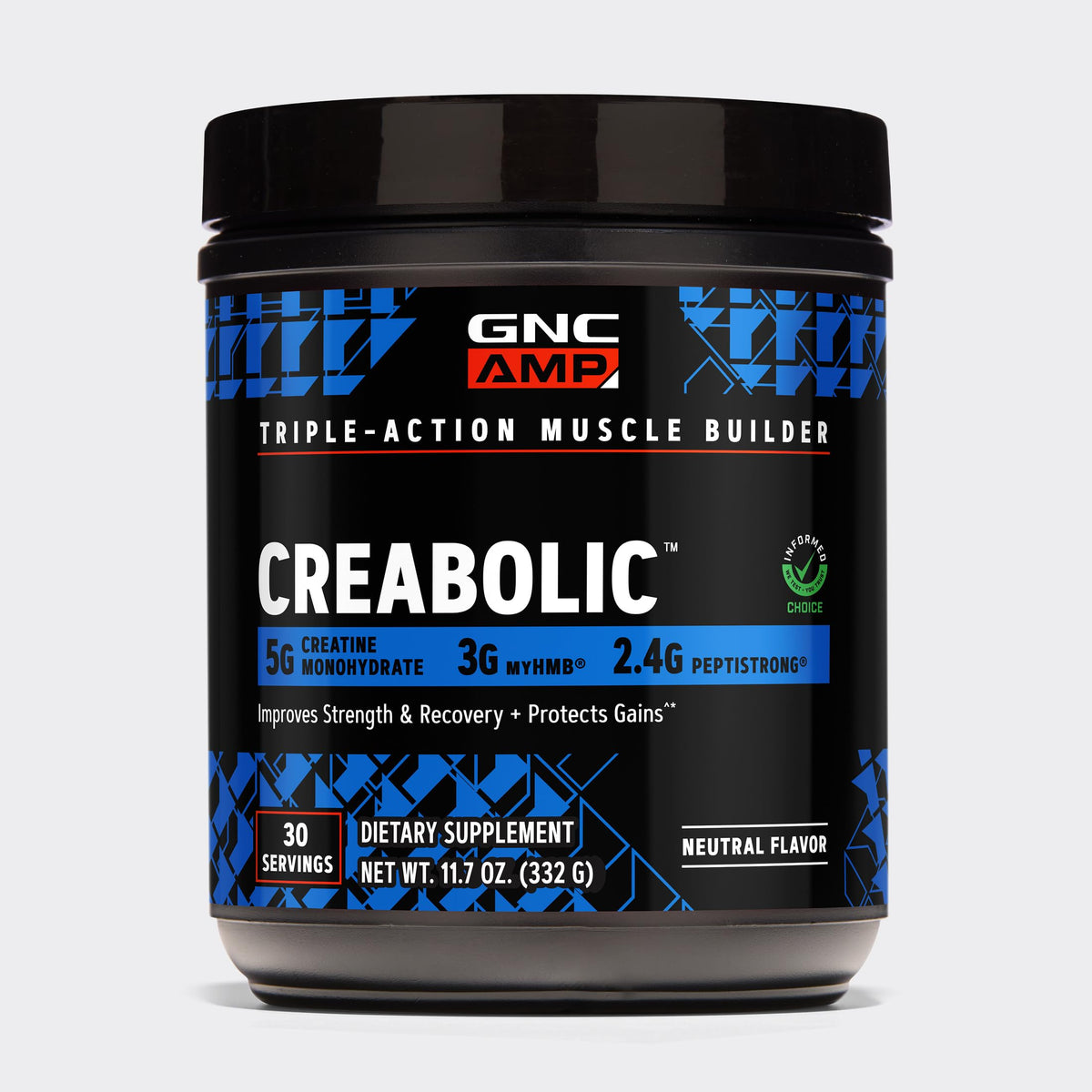 GNC AMP Creabolic Creatine Powder 408g front view