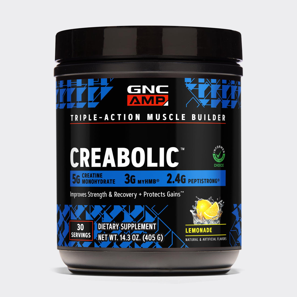 GNC AMP Creabolic Creatine Powder 481g front view