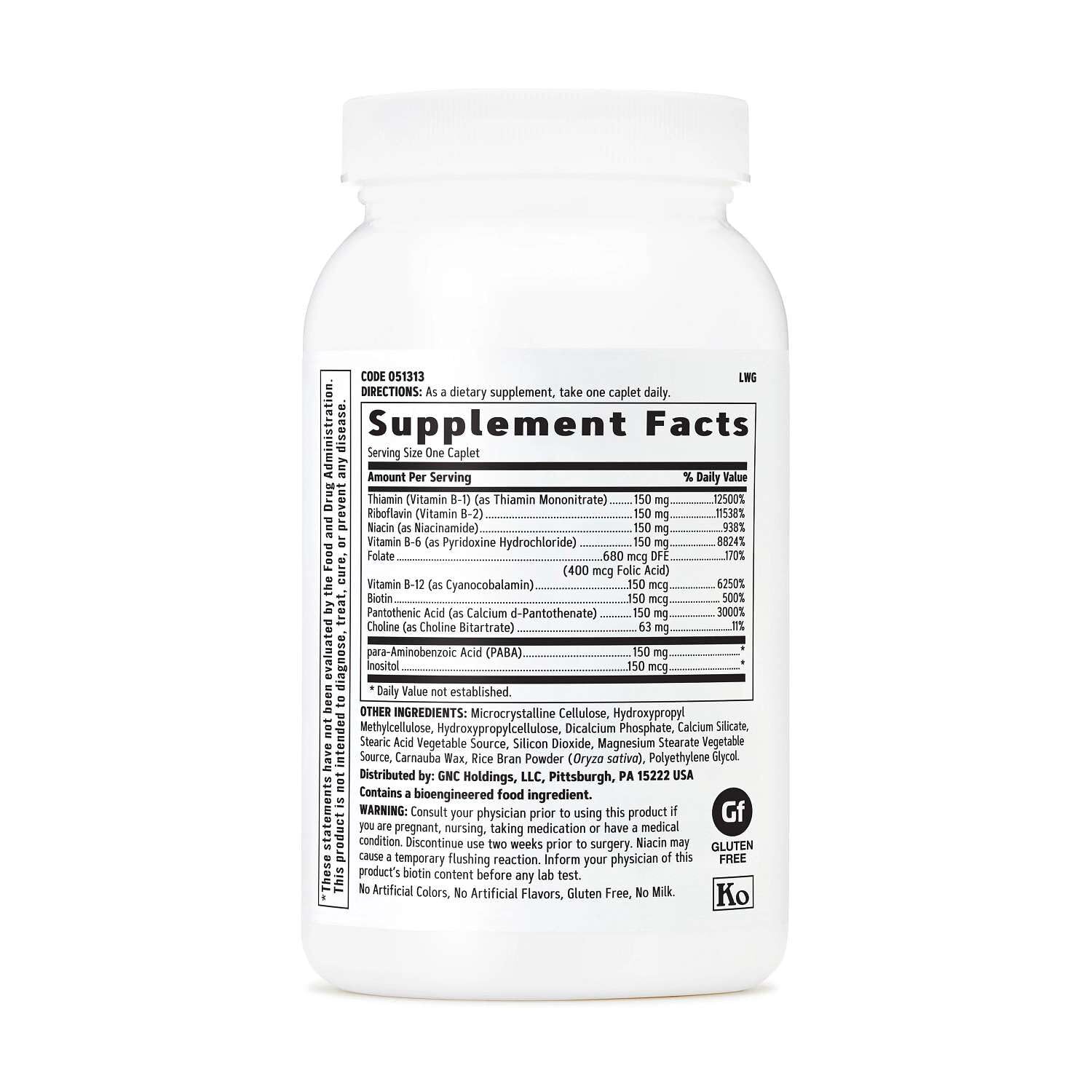 GNC B-Complex 150 supplement capsule close-up
