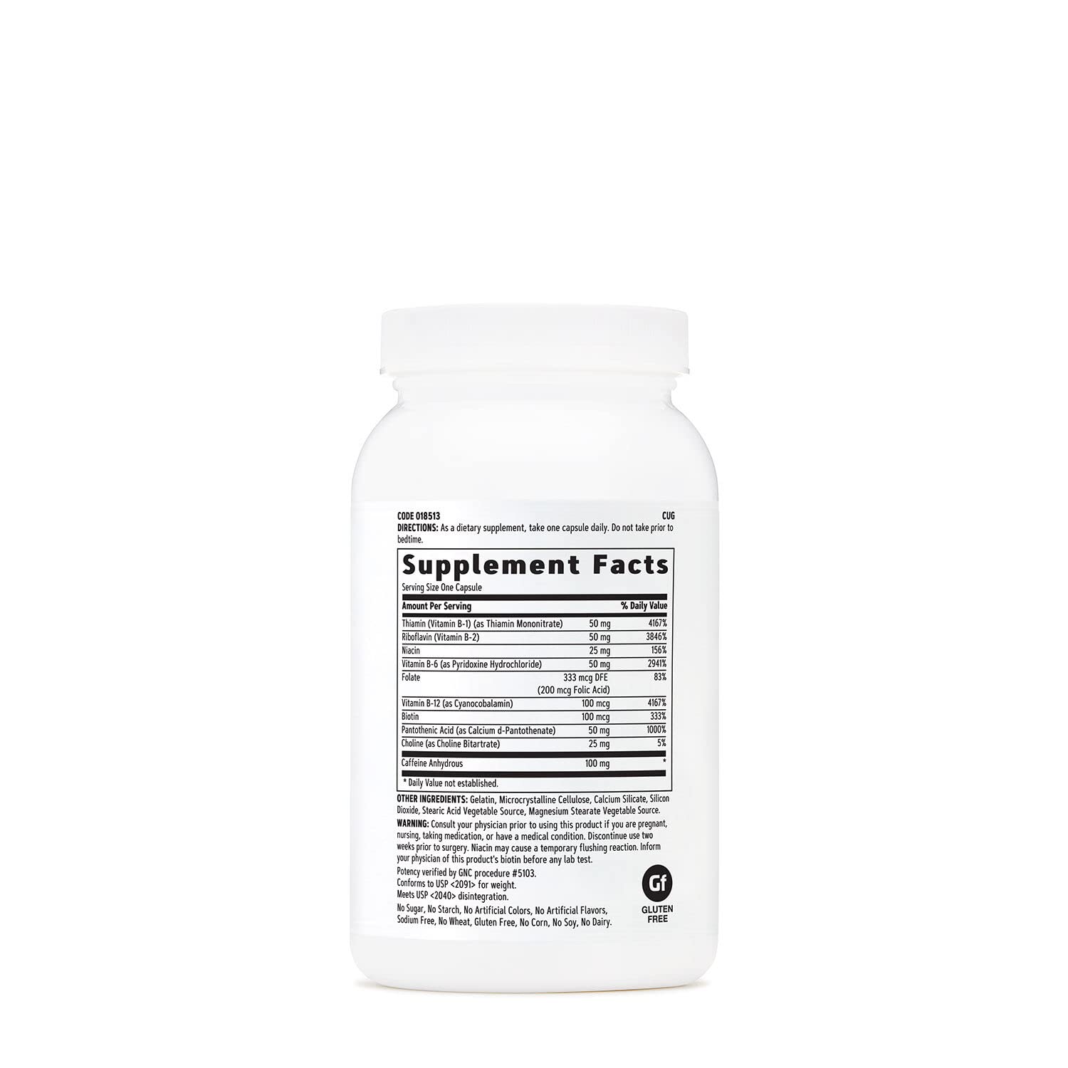 GNC B-Complex + Energy supplement side view showing capsule