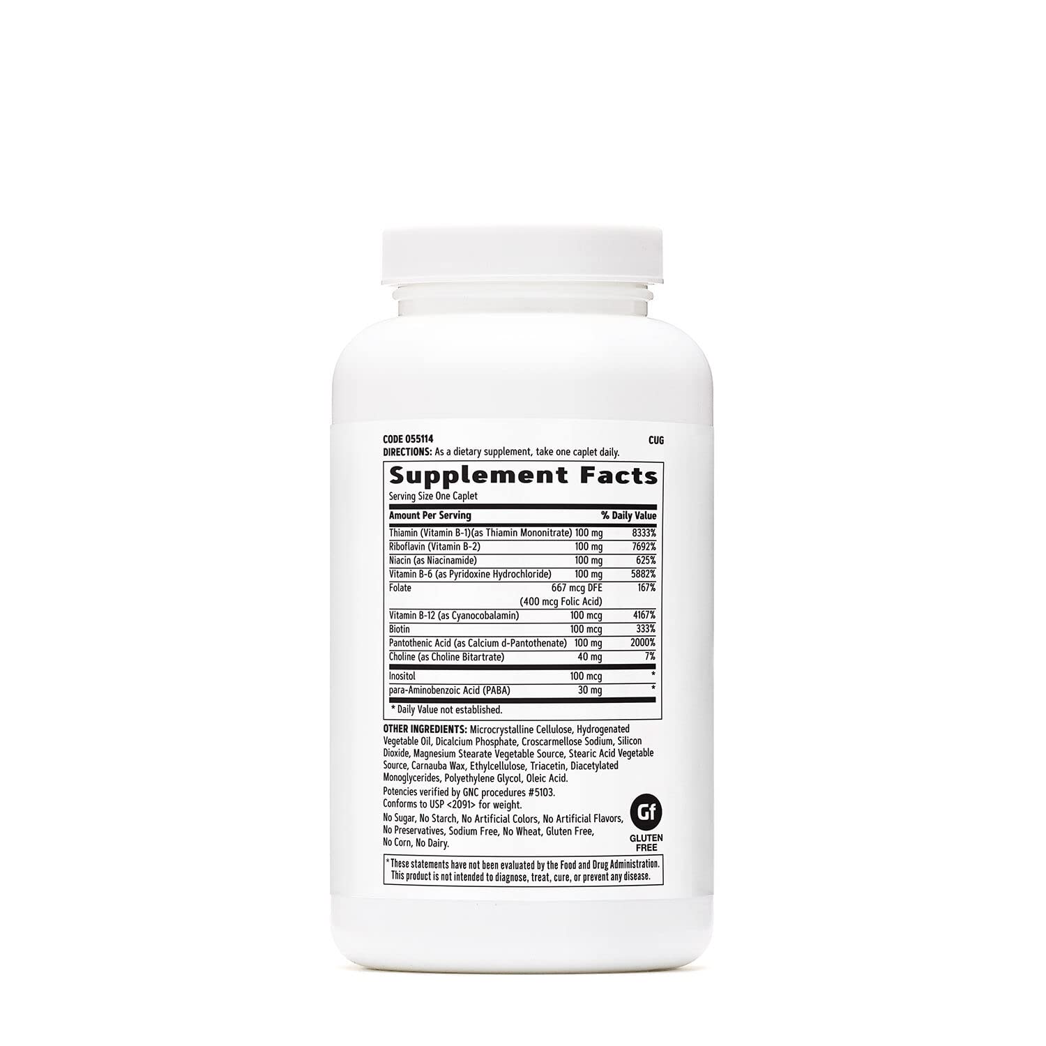 GNC B-Complex Timed-Release Vitamin C bottle side view