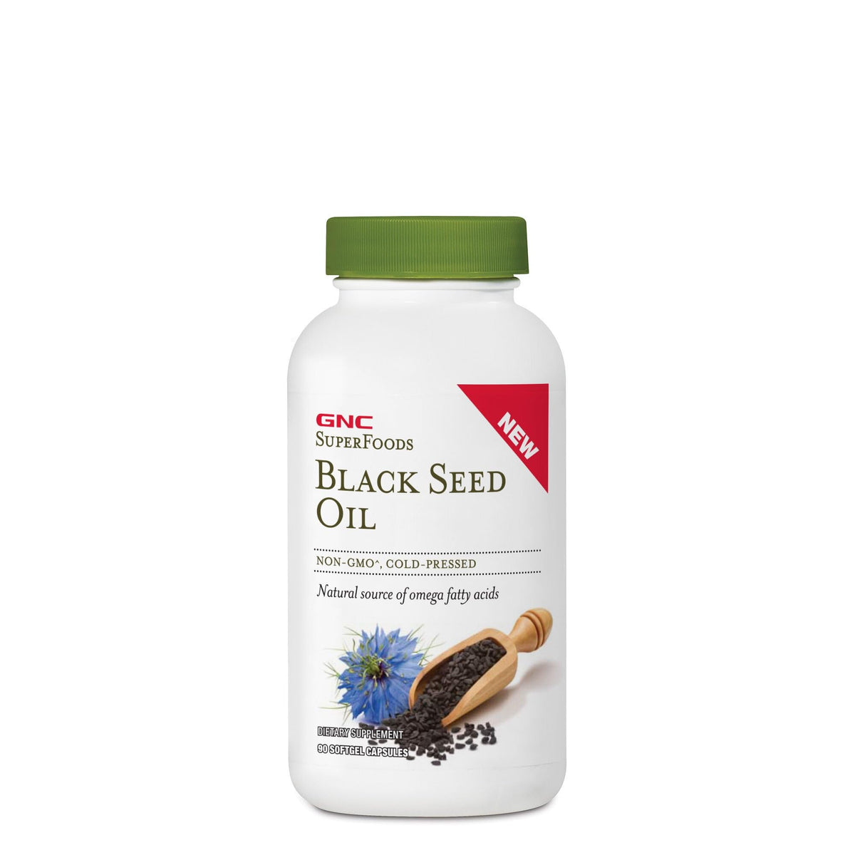 GNC Black Seed Oil Softgel Capsules 90 Count front view