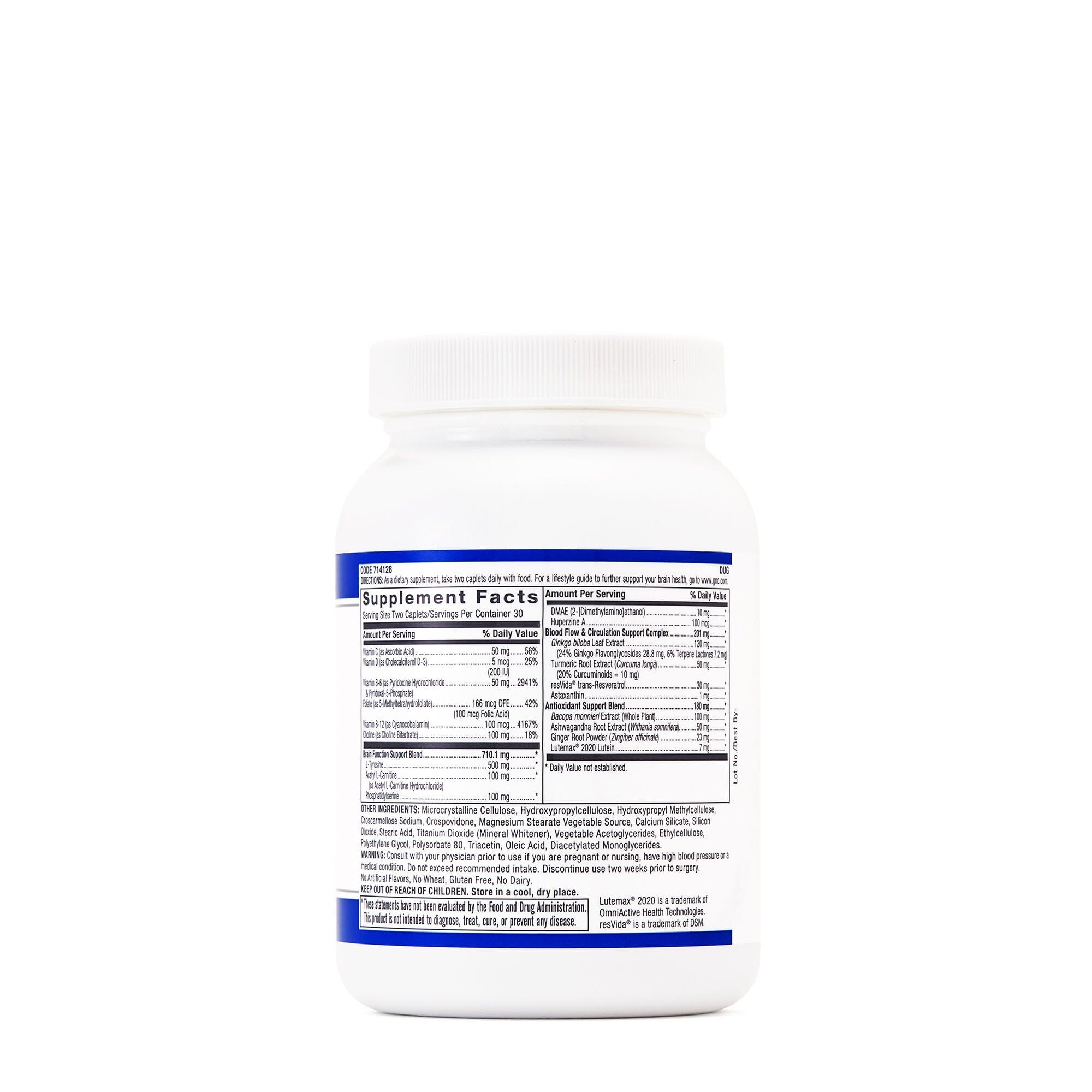 GNC Brain Health Formula caplet close-up