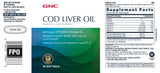 GNC Cod Liver Oil capsules in a clear container