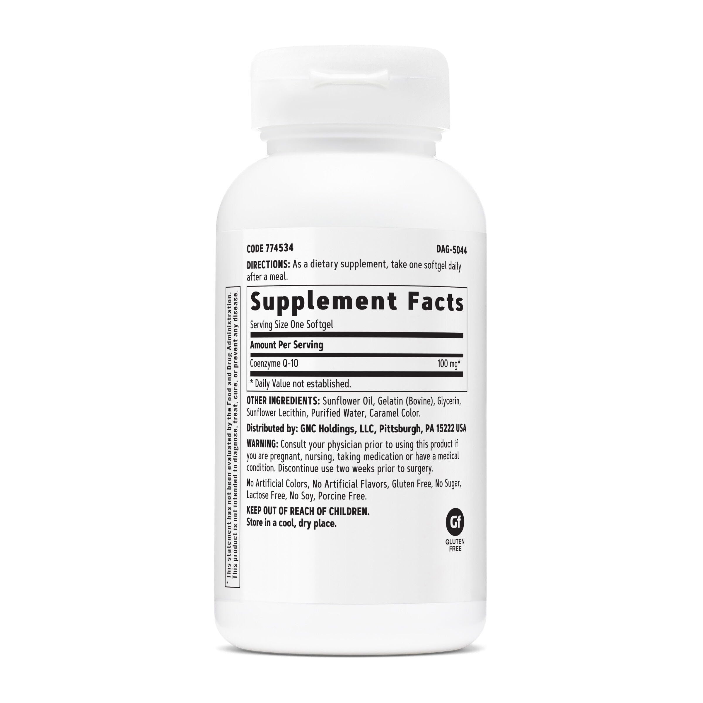 GNC CoQ-10 100mg softgel close-up