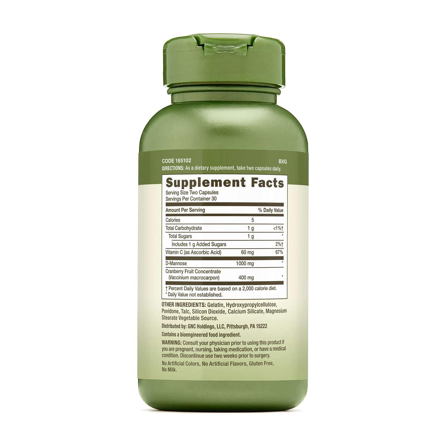 GNC Cranberry Supplement side view showing capsule