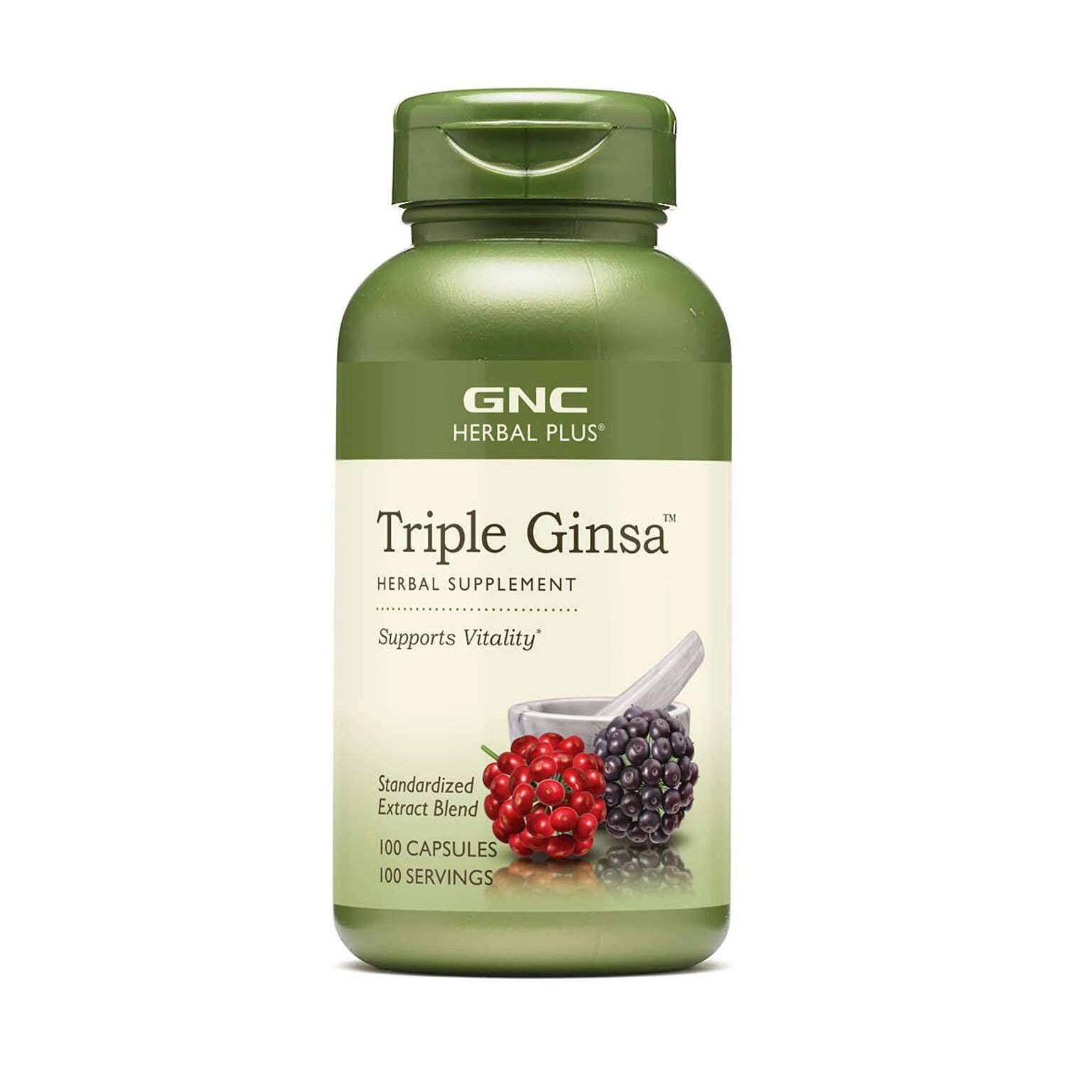 GNC Ginseng Herbal Supplement container front view