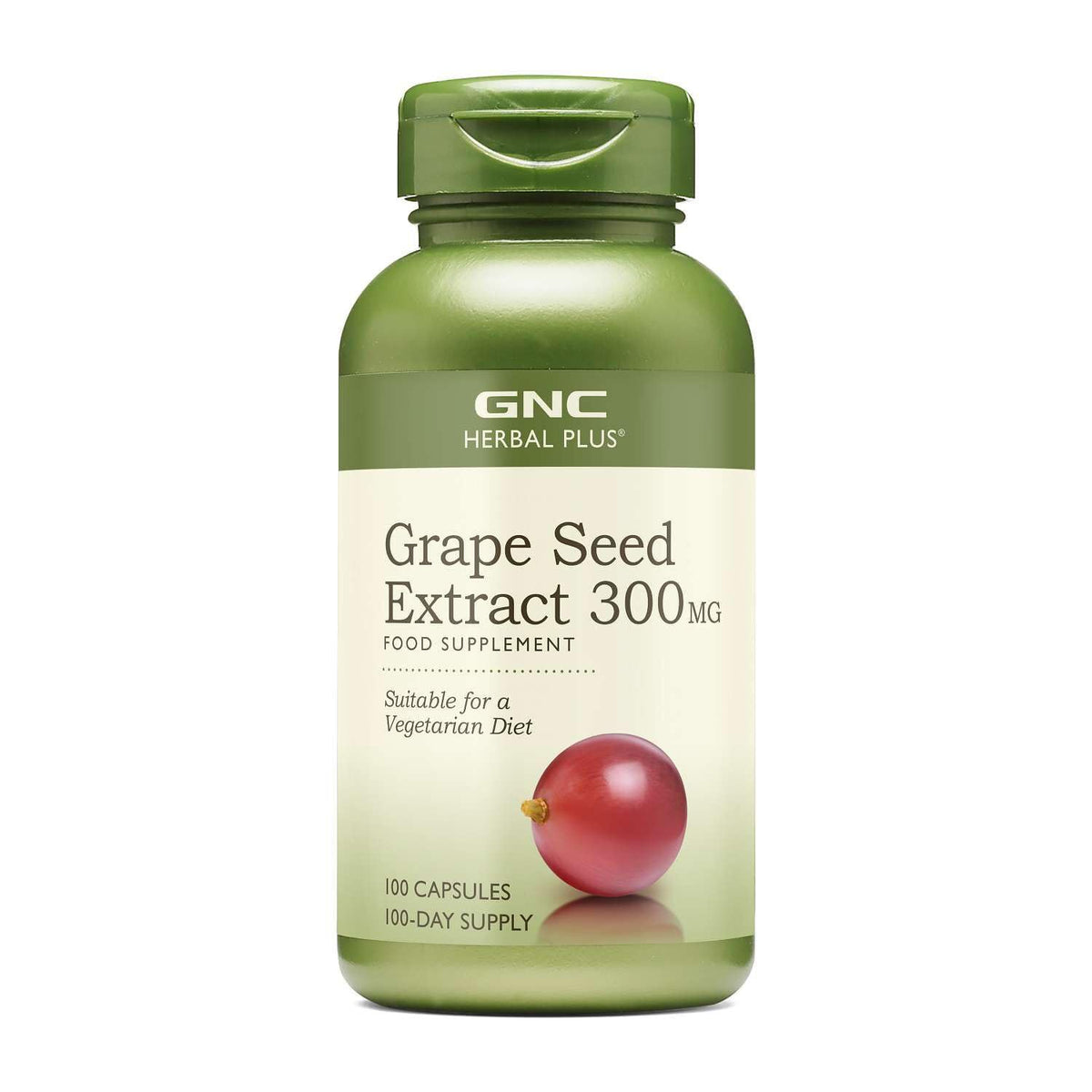GNC Grape Seed Extract 300mg supplement front view