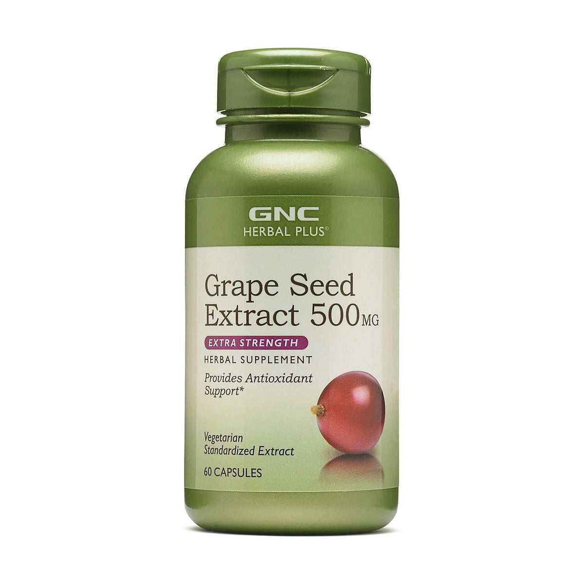 GNC Grape Seed Extract 500mg supplement front view