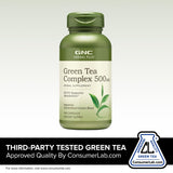 GNC Green Tea Extract 100g back view with nutritional information