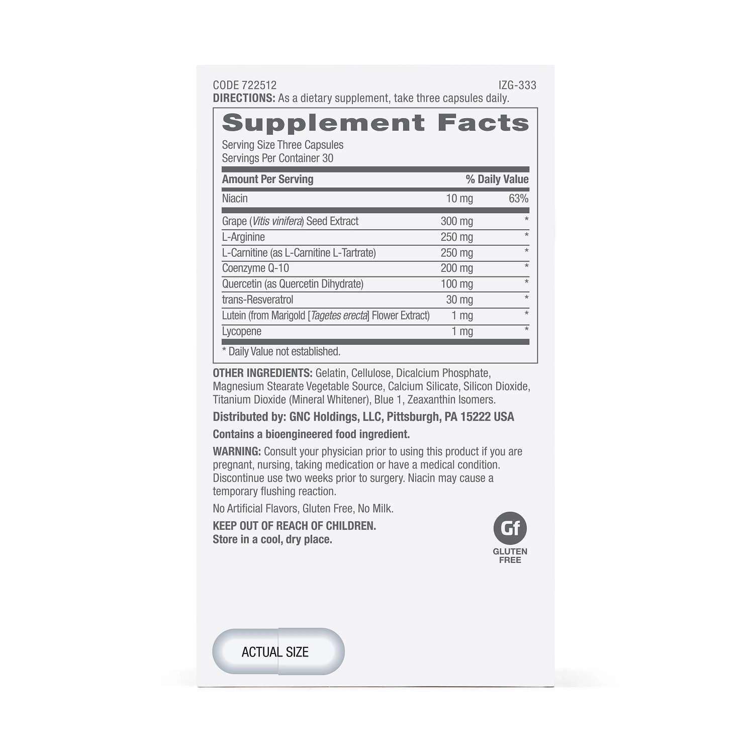 GNC Healthy Blood Pressure Formula 90 Capsules packaging