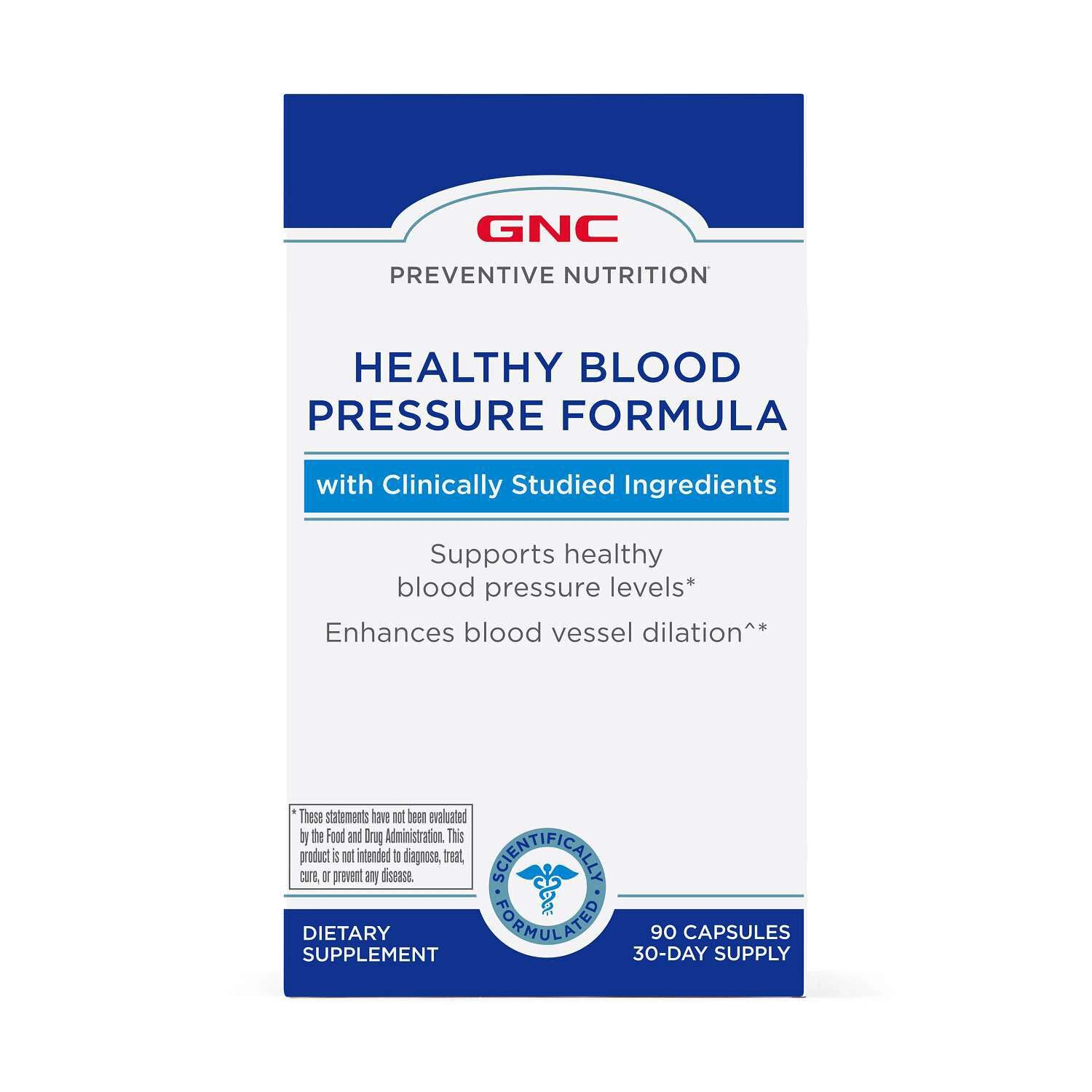 GNC Healthy Blood Pressure Formula 90 Capsules side view