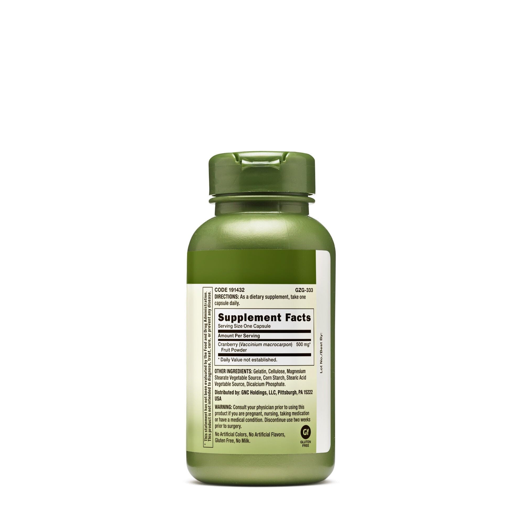 GNC Herbal Plus Cranberry 500mg capsule close-up