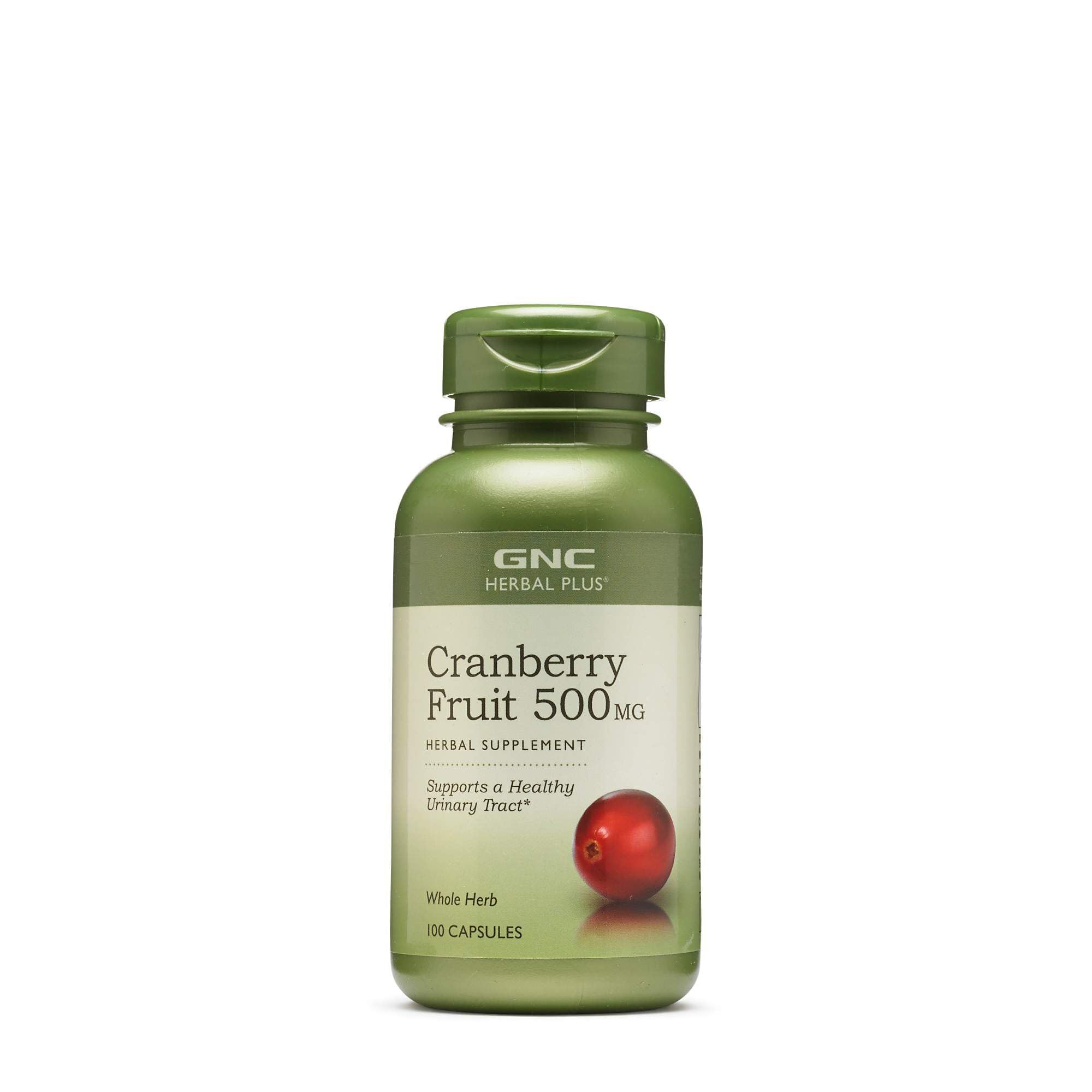 GNC Herbal Plus Cranberry 500mg supplement bottle front view
