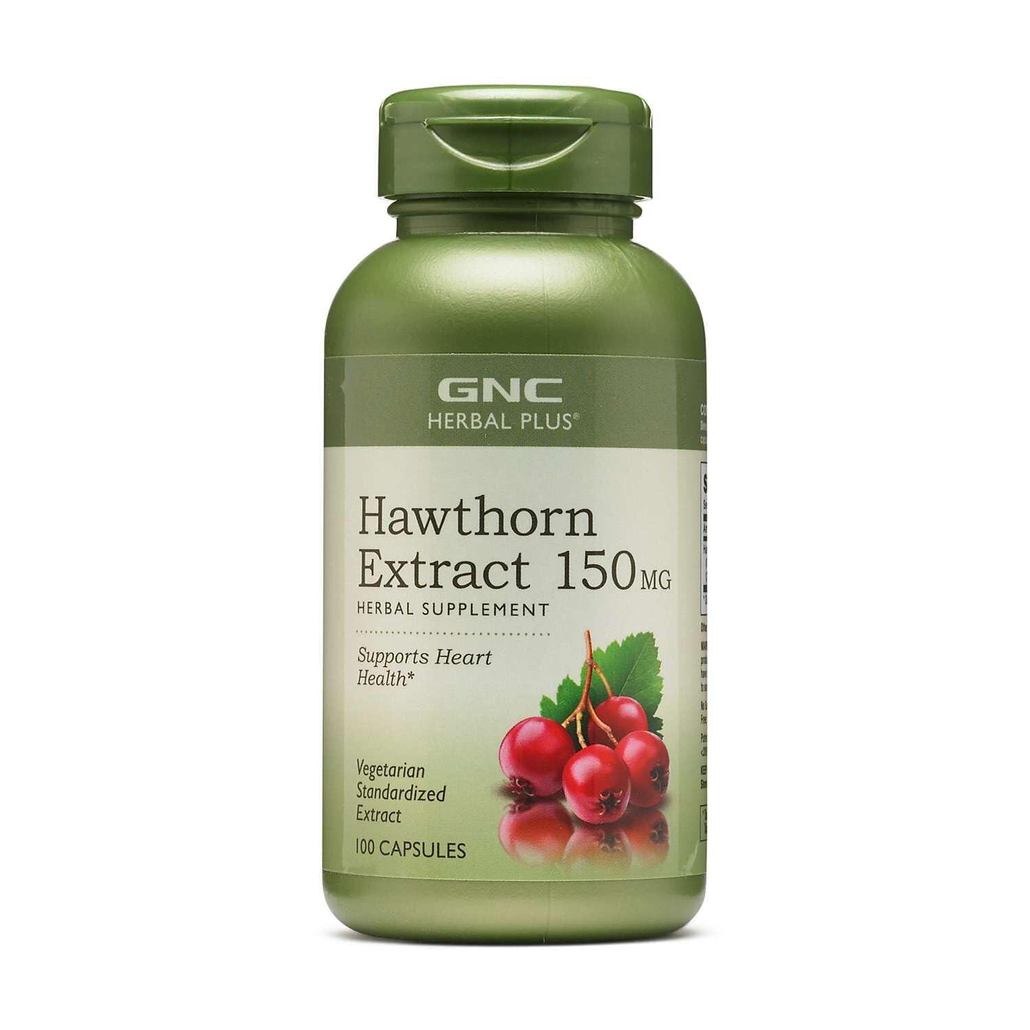 GNC Herbal Plus Hawthorn Extract 150mg supplement front view