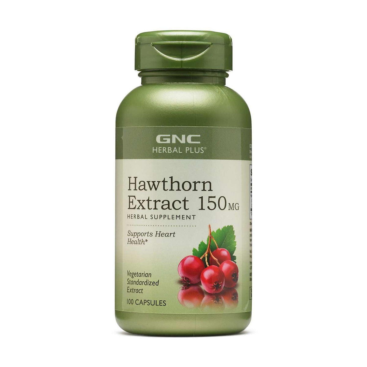 GNC Herbal Plus Hawthorn Extract 150mg supplement front view