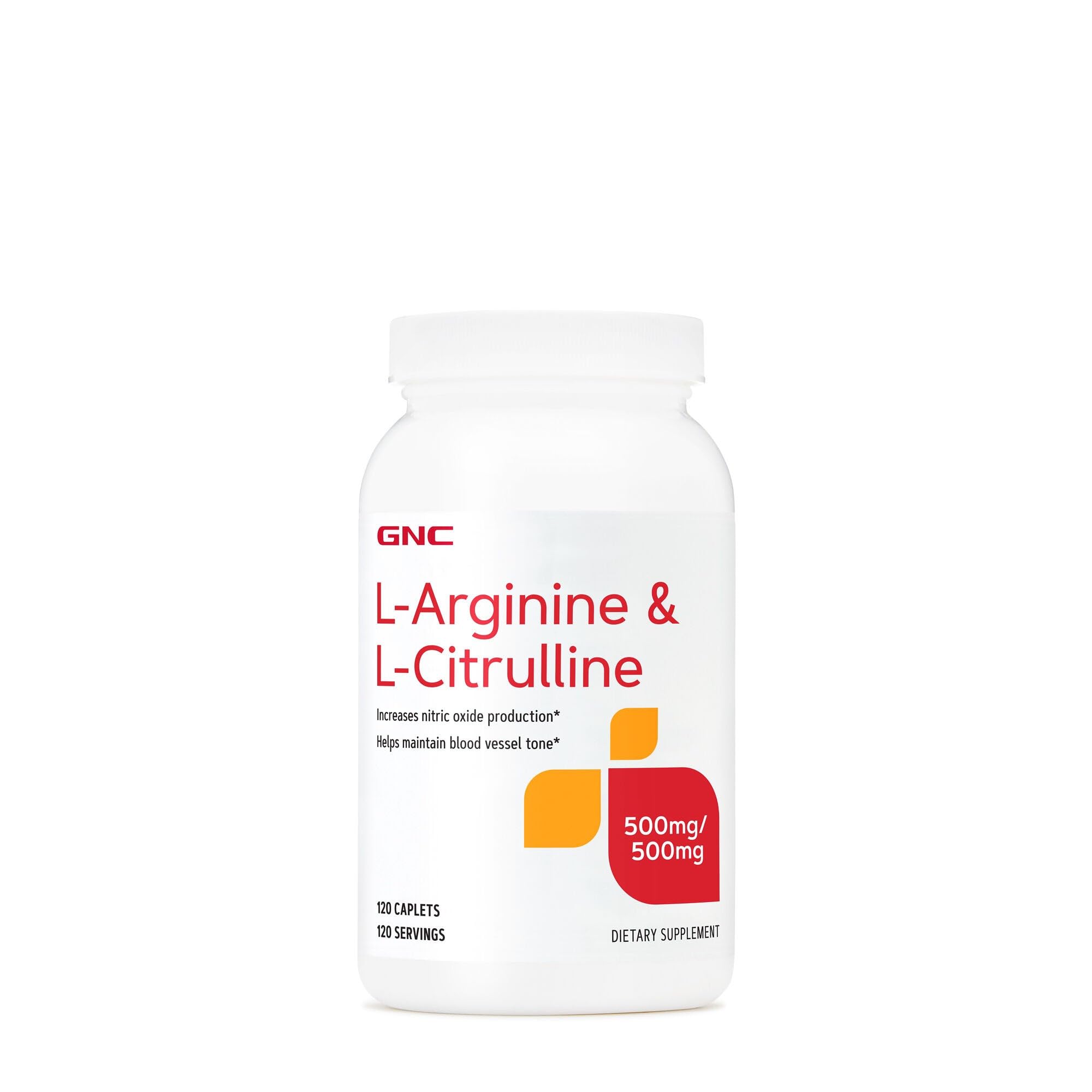 GNC L-Arginine & L-Citrulline caplets front view