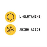 GNC L-Glutamine Powder with a glass of water