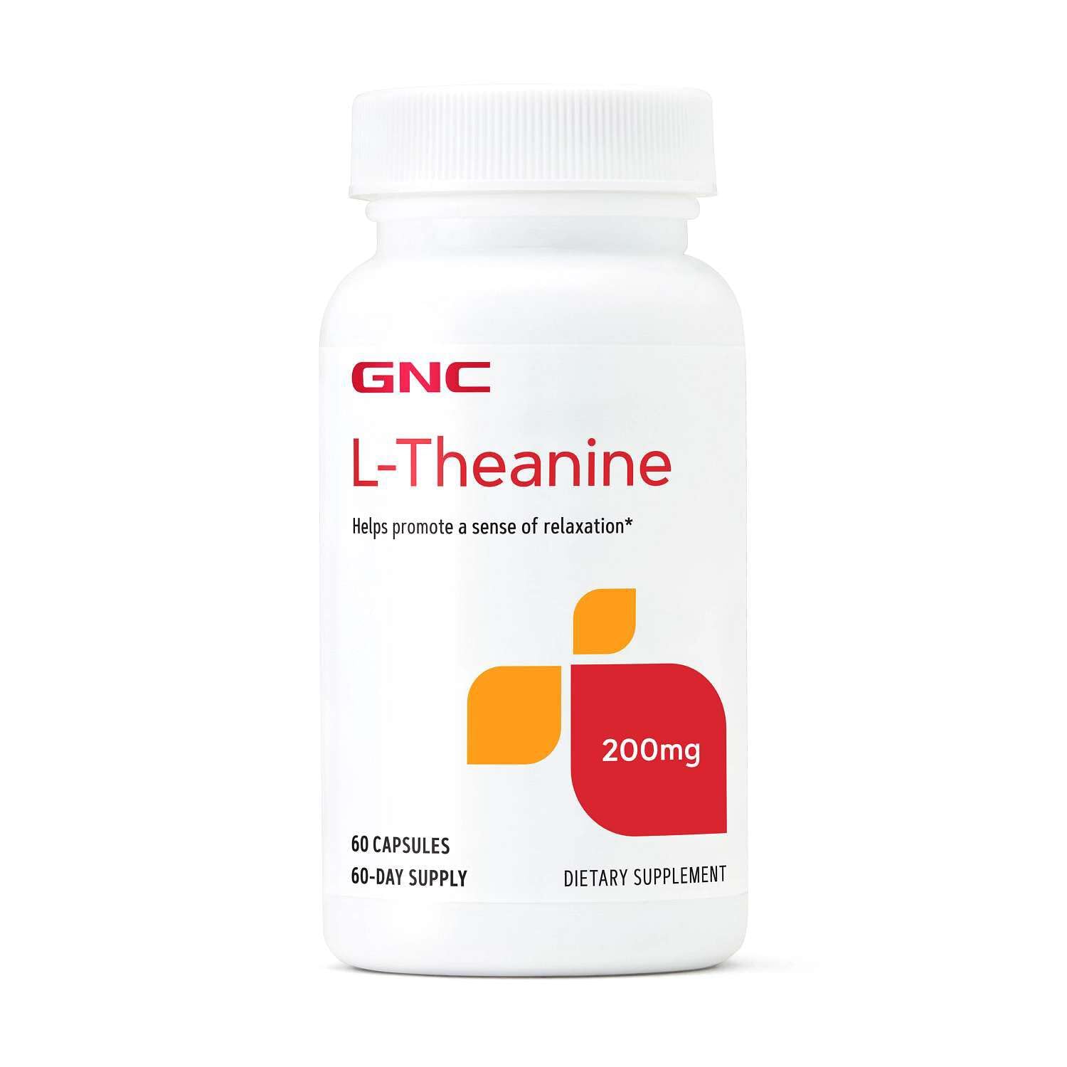 GNC L-Theanine 200mg softgel capsule front view